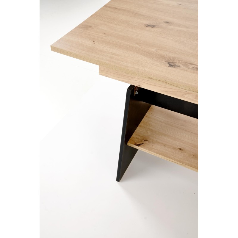 'ERIKA Extendable Oak Artisan / Black Dining Table' 'ERIKA Extendable Oak Artisan / Black Dining Table'