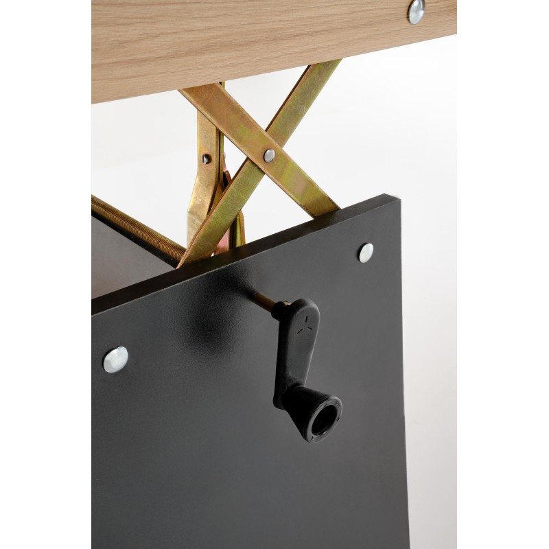 'ERIKA Extendable Oak Artisan / Black Dining Table' 'ERIKA Extendable Oak Artisan / Black Dining Table'