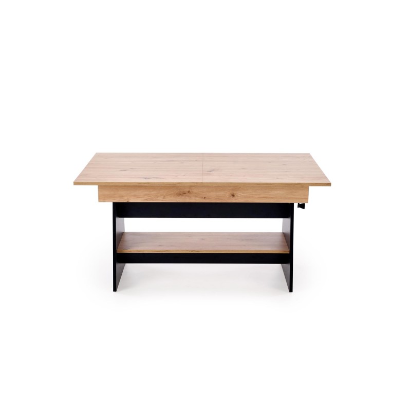 'ERIKA Extendable Oak Artisan / Black Dining Table' 'ERIKA Extendable Oak Artisan / Black Dining Table'