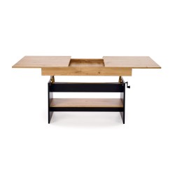 'ERIKA Extendable Oak Artisan / Black Dining Table' 'ERIKA Extendable Oak Artisan / Black Dining Table'