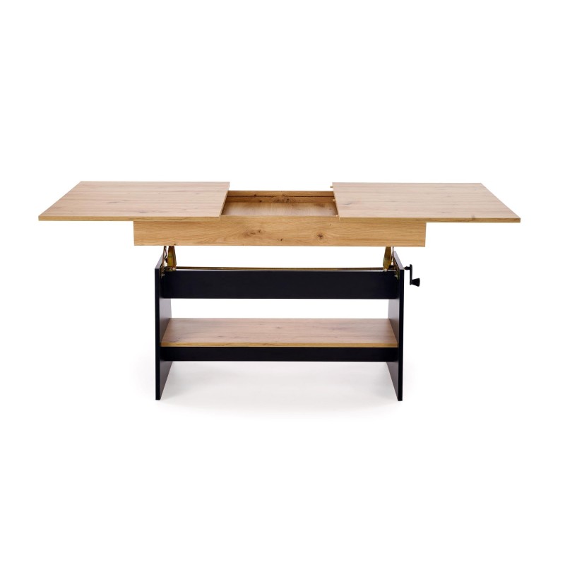 'ERIKA Extendable Oak Artisan / Black Dining Table' 'ERIKA Extendable Oak Artisan / Black Dining Table'