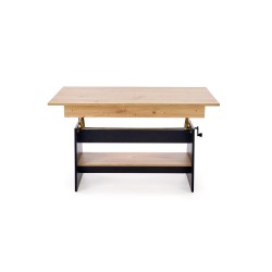 'ERIKA Extendable Oak Artisan / Black Dining Table' 'ERIKA Extendable Oak Artisan / Black Dining Table'
