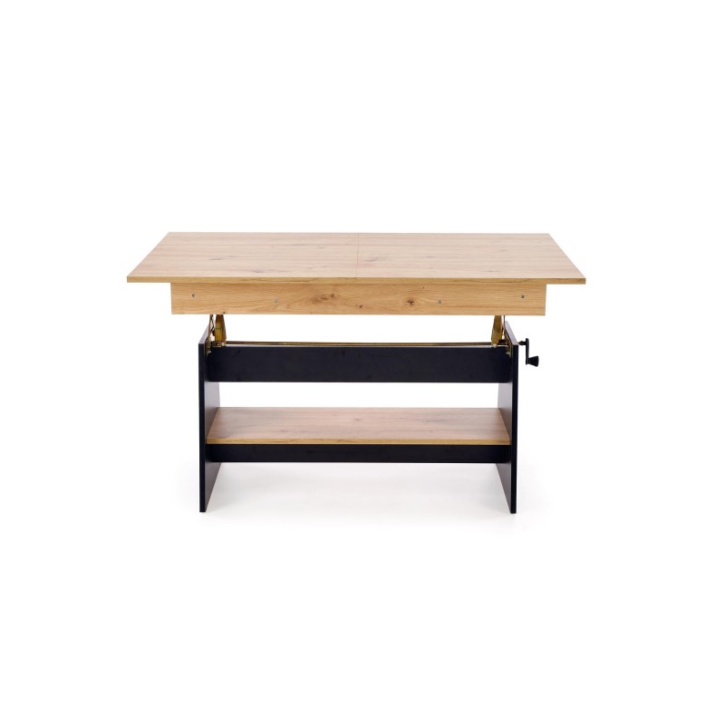 'ERIKA Extendable Oak Artisan / Black Dining Table' 'ERIKA Extendable Oak Artisan / Black Dining Table'