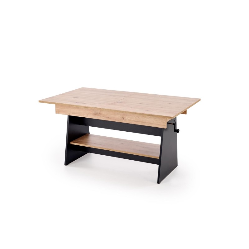 'ERIKA Extendable Oak Artisan / Black Dining Table' 'ERIKA Extendable Oak Artisan / Black Dining Table'