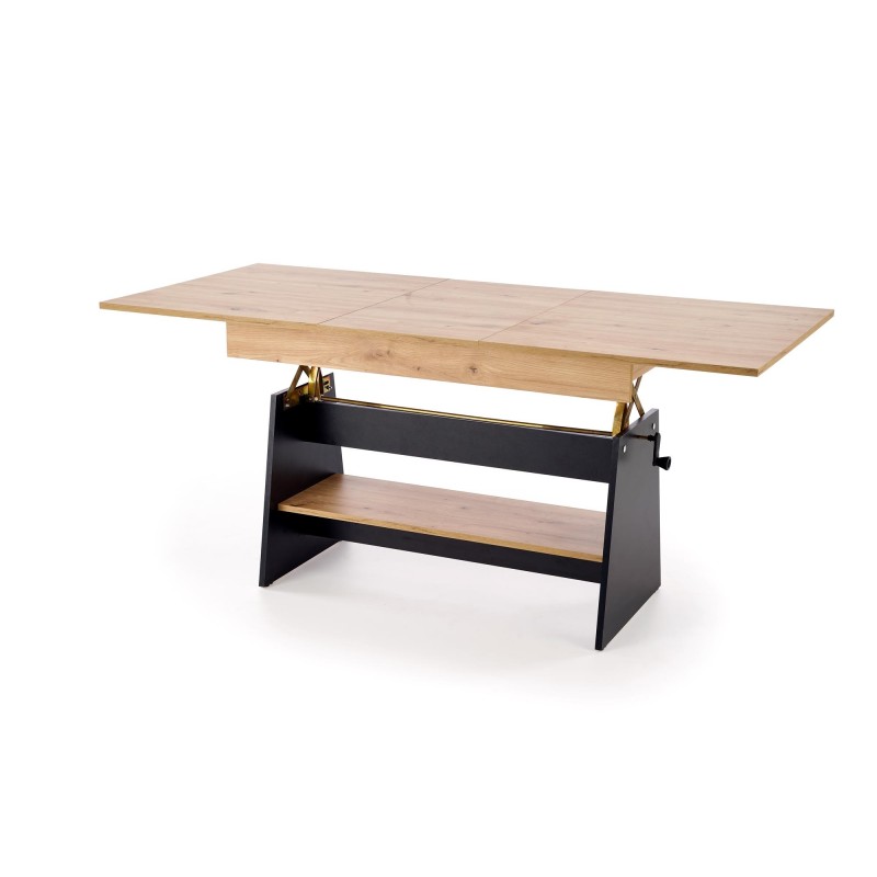 'ERIKA Extendable Oak Artisan / Black Dining Table' 'ERIKA Extendable Oak Artisan / Black Dining Table'