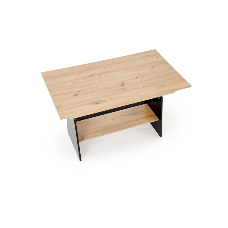 'ERIKA Extendable Oak Artisan / Black Dining Table' 'ERIKA Extendable Oak Artisan / Black Dining Table'