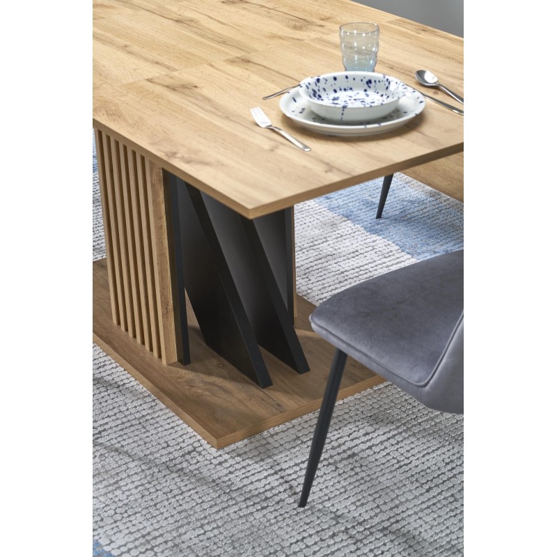'FABIANO Extendable Table 135-175/85 cm Wotan Oak/Black' 'FABIANO Extendable Table 135-175/85 cm Wotan Oak/Black'