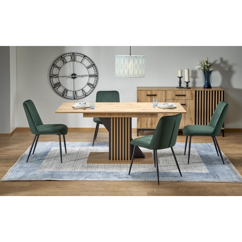 'FABIANO Extendable Table 135-175/85 cm Wotan Oak/Black' 'FABIANO Extendable Table 135-175/85 cm Wotan Oak/Black'