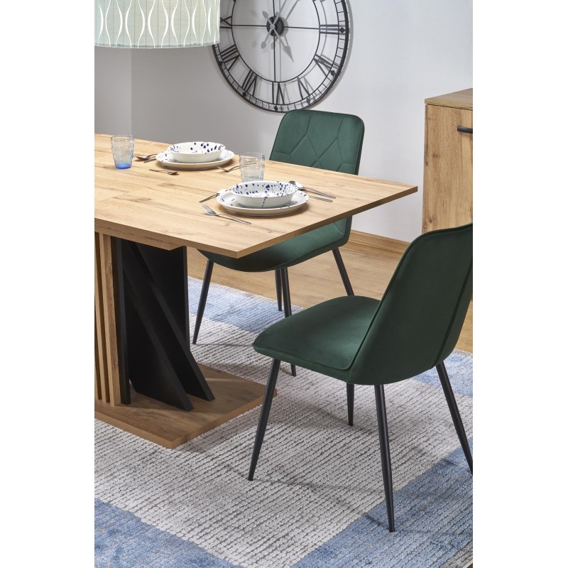 'FABIANO Extendable Table 135-175/85 cm Wotan Oak/Black' 'FABIANO Extendable Table 135-175/85 cm Wotan Oak/Black'