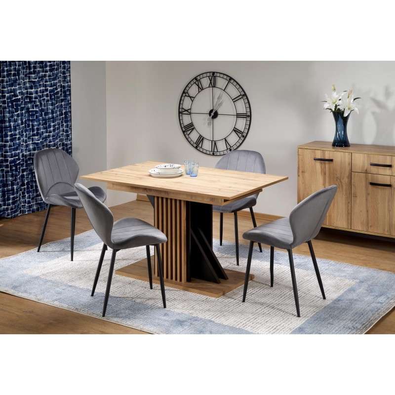 'FABIANO Extendable Table 135-175/85 cm Wotan Oak/Black' 'FABIANO Extendable Table 135-175/85 cm Wotan Oak/Black'