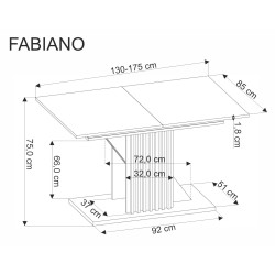 'FABIANO Extendable Table 135-175/85 cm Wotan Oak/Black' 'FABIANO Extendable Table 135-175/85 cm Wotan Oak/Black'
