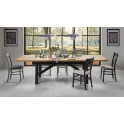 'FIESTA Extendable Table 200-280x100x77 cm Natural Oak/Black'