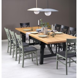 'FIESTA Extendable Table 200-280x100x77 cm Natural Oak/Black' 'FIESTA Extendable Table 200-280x100x77 cm Natural Oak/Black'