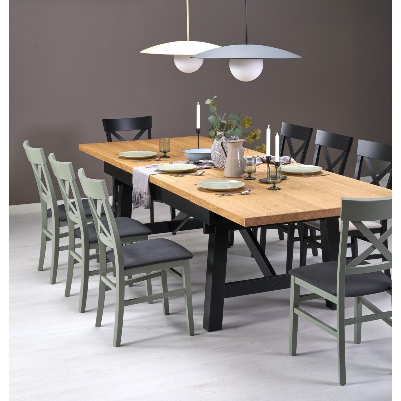 'FIESTA Extendable Table 200-280x100x77 cm Natural Oak/Black' 'FIESTA Extendable Table 200-280x100x77 cm Natural Oak/Black'