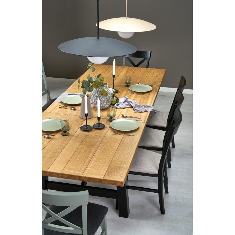 'FIESTA Extendable Table 200-280x100x77 cm Natural Oak/Black' 'FIESTA Extendable Table 200-280x100x77 cm Natural Oak/Black'