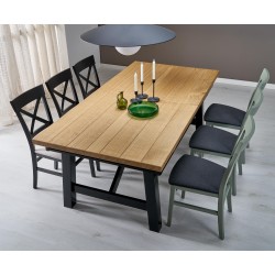 'FIESTA Extendable Table 200-280x100x77 cm Natural Oak/Black' 'FIESTA Extendable Table 200-280x100x77 cm Natural Oak/Black'