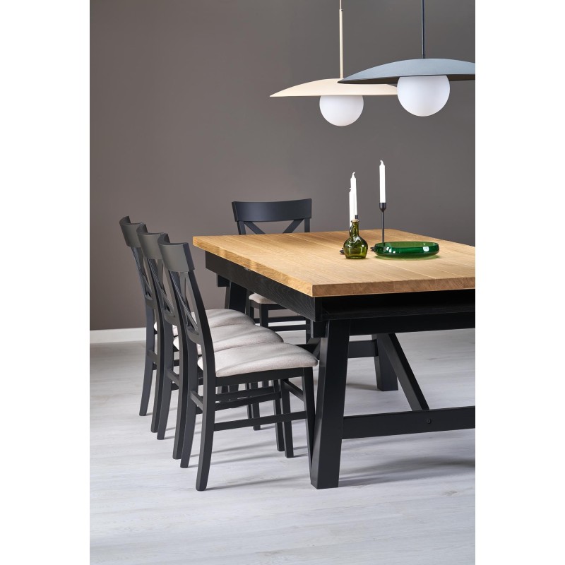 'FIESTA Extendable Table 200-280x100x77 cm Natural Oak/Black' 'FIESTA Extendable Table 200-280x100x77 cm Natural Oak/Black'