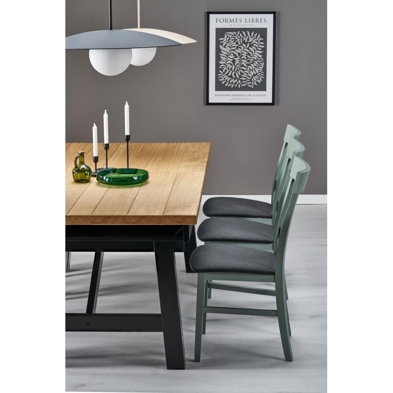'FIESTA Extendable Table 200-280x100x77 cm Natural Oak/Black' 'FIESTA Extendable Table 200-280x100x77 cm Natural Oak/Black'