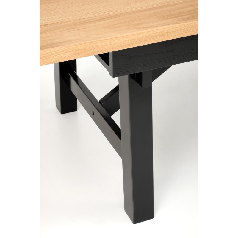 'FIESTA Extendable Table 200-280x100x77 cm Natural Oak/Black' 'FIESTA Extendable Table 200-280x100x77 cm Natural Oak/Black'