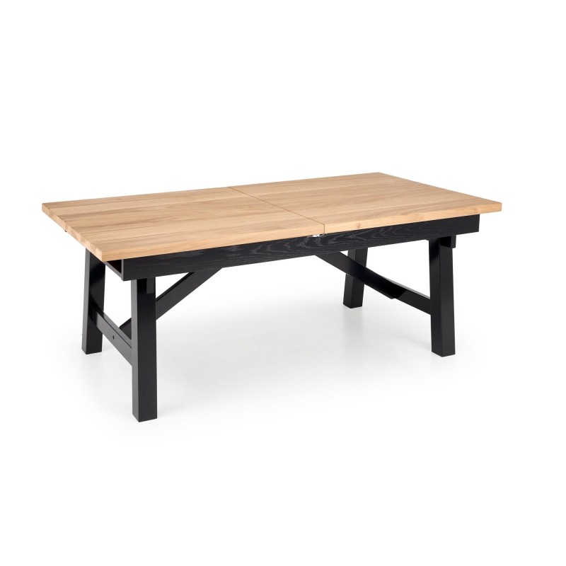 'FIESTA Extendable Table 200-280x100x77 cm Natural Oak/Black' 'FIESTA Extendable Table 200-280x100x77 cm Natural Oak/Black'