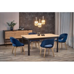 'FLORIAN Extendable Table Top - Artisan Oak, Legs - Black'