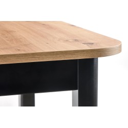 FLORIAN stół rozkładany blat - dąb artisan, nogi - czarny (2p 1szt) FLORIAN stół rozkładany blat - dąb artisan, nogi - czarny (2p 1szt)