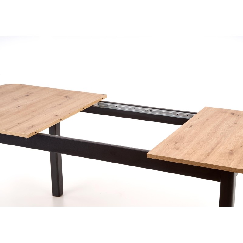 'FLORIAN Extendable Table Top - Artisan Oak, Legs - Black' 'FLORIAN Extendable Table Top - Artisan Oak, Legs - Black'