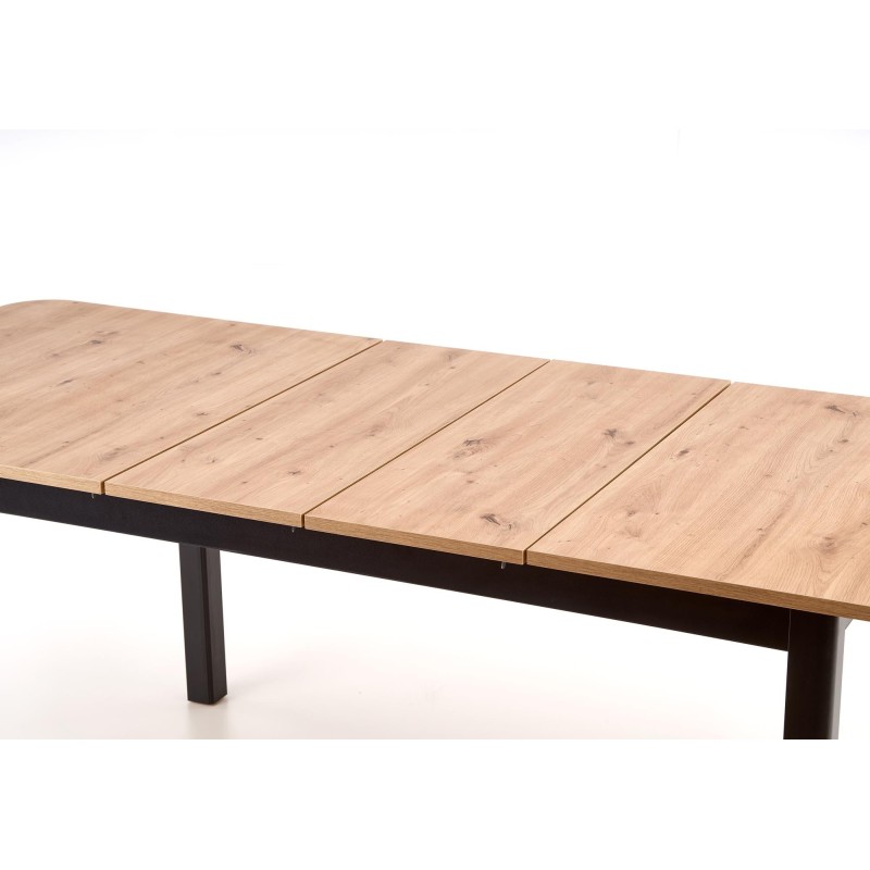 'FLORIAN Extendable Table Top - Artisan Oak, Legs - Black' 'FLORIAN Extendable Table Top - Artisan Oak, Legs - Black'