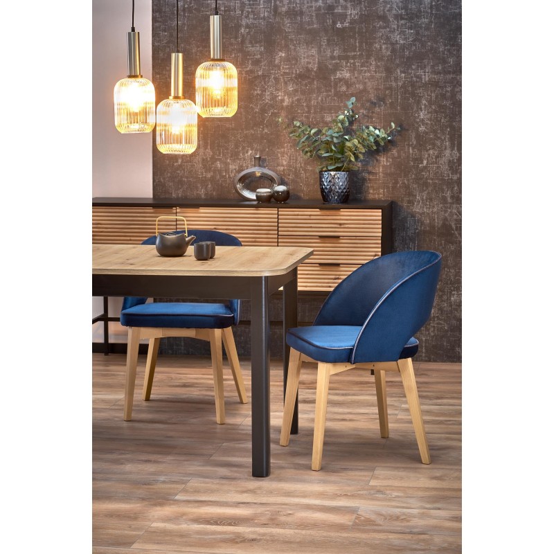'FLORIAN Extendable Table Top - Artisan Oak, Legs - Black' 'FLORIAN Extendable Table Top - Artisan Oak, Legs - Black'