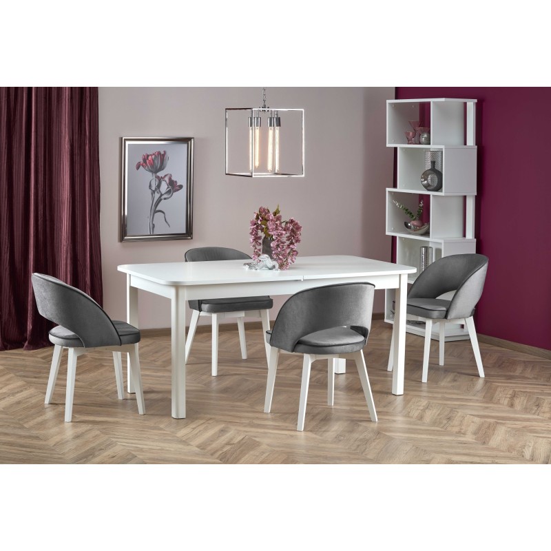 'FLORIAN Extendable Table Top - White, Legs - White' 'FLORIAN Extendable Table Top - White, Legs - White'