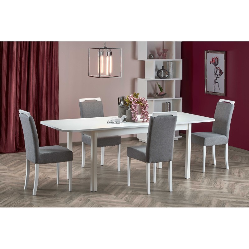 'FLORIAN Extendable Table Top - White, Legs - White' 'FLORIAN Extendable Table Top - White, Legs - White'