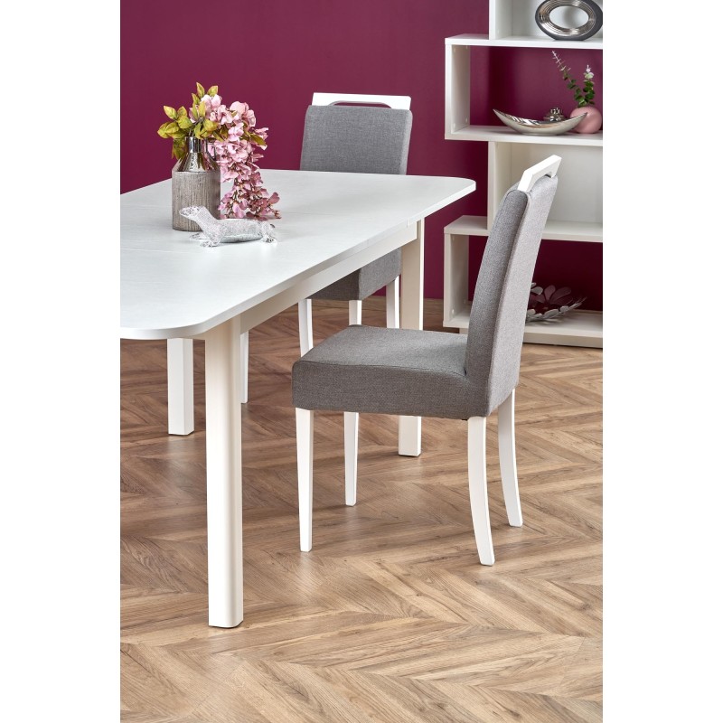 'FLORIAN Extendable Table Top - White, Legs - White' 'FLORIAN Extendable Table Top - White, Legs - White'