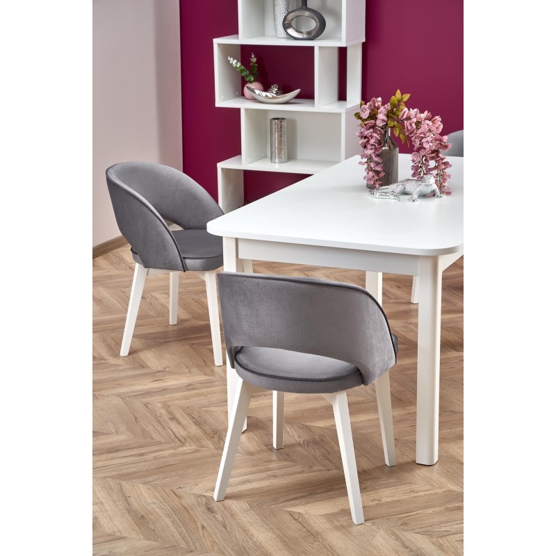 'FLORIAN Extendable Table Top - White, Legs - White' 'FLORIAN Extendable Table Top - White, Legs - White'