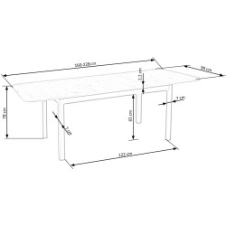 'FLORIAN Extendable Table Top - White, Legs - White' 'FLORIAN Extendable Table Top - White, Legs - White'