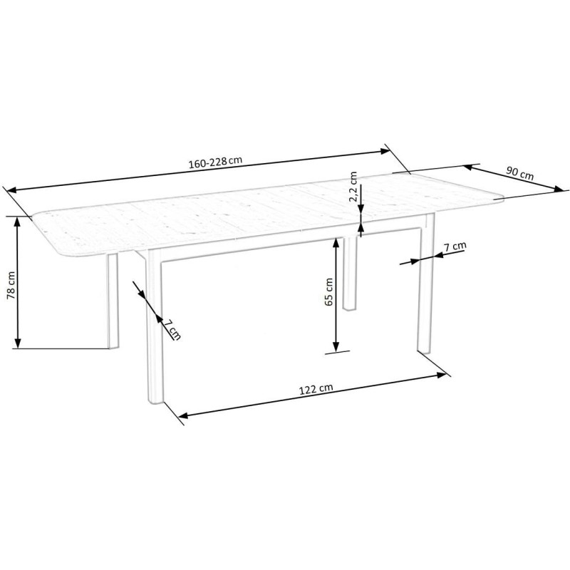 'FLORIAN Extendable Table Top - White, Legs - White' 'FLORIAN Extendable Table Top - White, Legs - White'