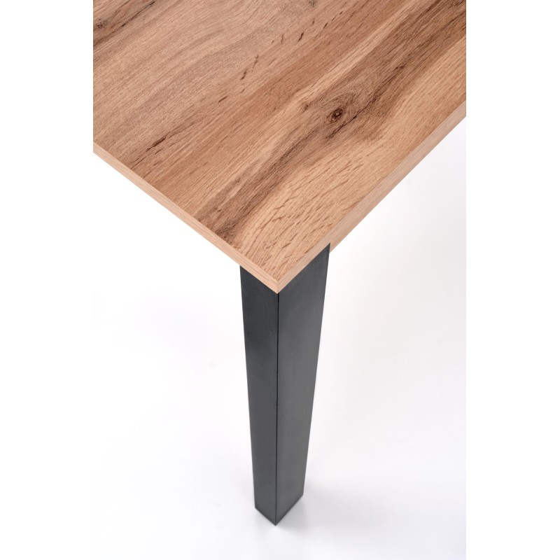 'GINO Extendable Table Top - Wotan Oak, Legs - Black' 'GINO Extendable Table Top - Wotan Oak, Legs - Black'