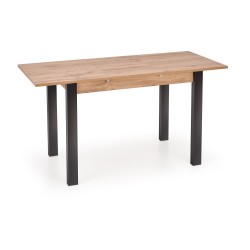 'GINO Extendable Table Top - Wotan Oak, Legs - Black' 'GINO Extendable Table Top - Wotan Oak, Legs - Black'