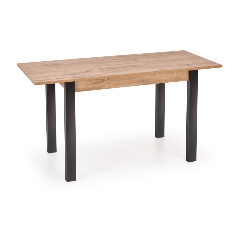 'GINO Extendable Table Top - Wotan Oak, Legs - Black' 'GINO Extendable Table Top - Wotan Oak, Legs - Black'