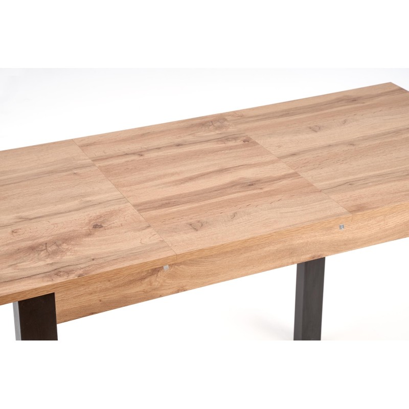 'GINO Extendable Table Top - Wotan Oak, Legs - Black' 'GINO Extendable Table Top - Wotan Oak, Legs - Black'