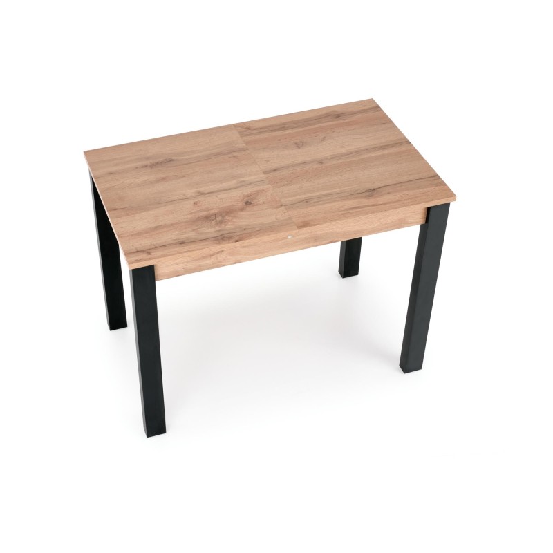 'GINO Extendable Table Top - Wotan Oak, Legs - Black' 'GINO Extendable Table Top - Wotan Oak, Legs - Black'
