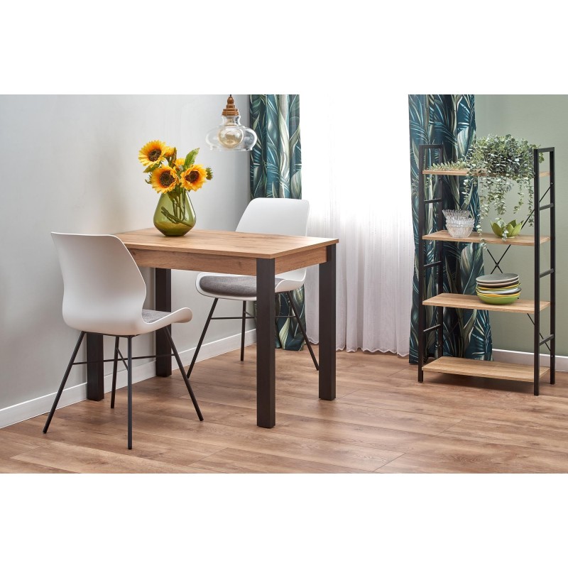 'GINO Extendable Table Top - Wotan Oak, Legs - Black' 'GINO Extendable Table Top - Wotan Oak, Legs - Black'