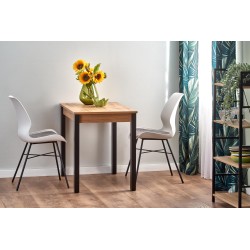 'GINO Extendable Table Top - Wotan Oak, Legs - Black' 'GINO Extendable Table Top - Wotan Oak, Legs - Black'