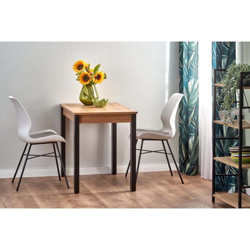 'GINO Extendable Table Top - Wotan Oak, Legs - Black' 'GINO Extendable Table Top - Wotan Oak, Legs - Black'