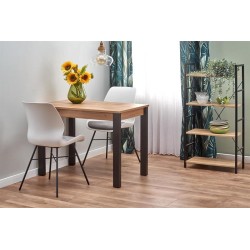 'GINO Extendable Table Top - Wotan Oak, Legs - Black' 'GINO Extendable Table Top - Wotan Oak, Legs - Black'