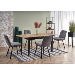 'GREG Extendable Table in Wotan Oak/Black Color'