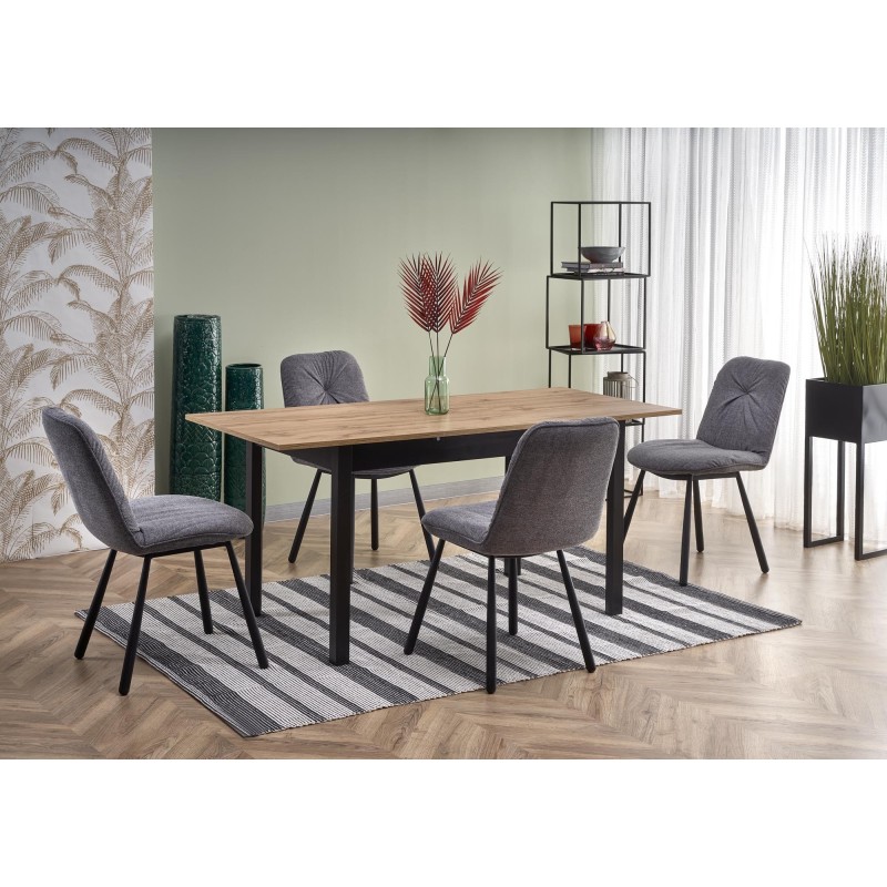 'GREG Extendable Table in Wotan Oak/Black Color' 'GREG Extendable Table in Wotan Oak/Black Color'
