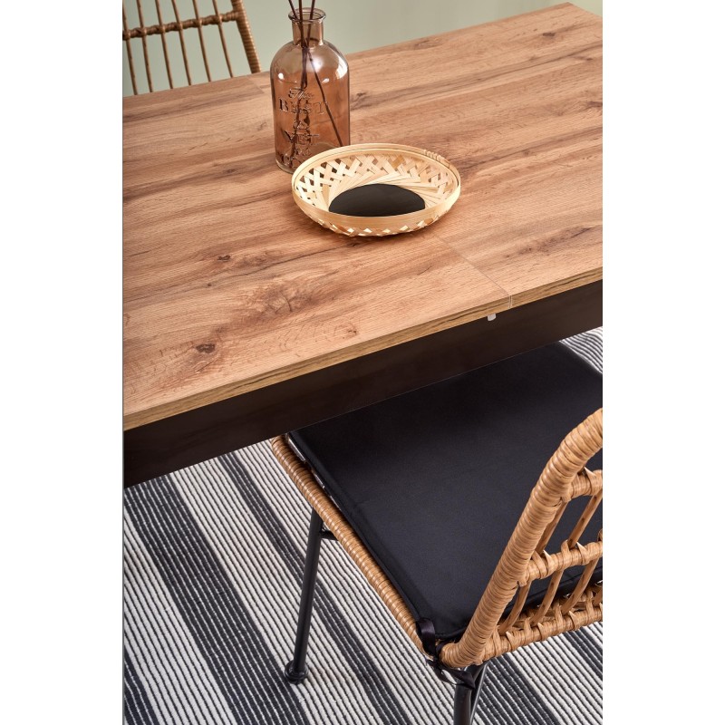 'GREG Extendable Table in Wotan Oak/Black Color' 'GREG Extendable Table in Wotan Oak/Black Color'