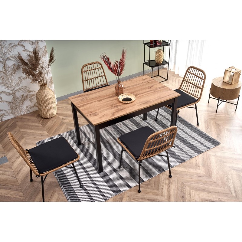 'GREG Extendable Table in Wotan Oak/Black Color' 'GREG Extendable Table in Wotan Oak/Black Color'