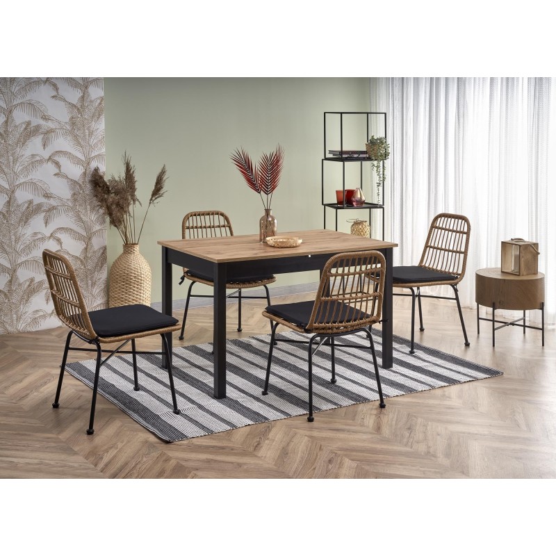 'GREG Extendable Table in Wotan Oak/Black Color' 'GREG Extendable Table in Wotan Oak/Black Color'