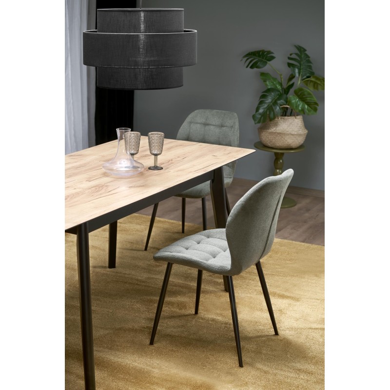 'GULIAN Extendable Table, Top - Wotan Oak, Legs - Black' 'GULIAN Extendable Table, Top - Wotan Oak, Legs - Black'